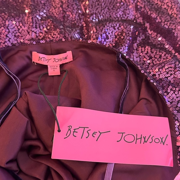 Betsey Johnson Plum Sequin Dress NWT Size 8 - Picture 14 of 17